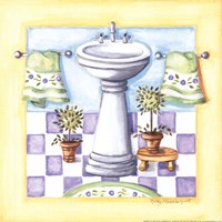 Yellow Bathroom - Sink by Kathy Middlebrook - 10" x 10" - $9.49