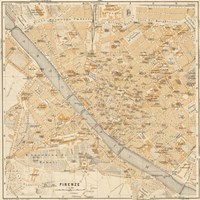 Mapa Di Firenze, 1896 Fine Art Print