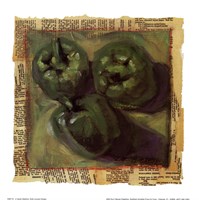 Three Green Peppers Framed Print