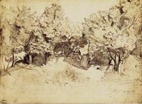 Sepia Corot Landscape Fine Art Print