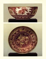 Oriental Bowl and Plate I Fine Art Print
