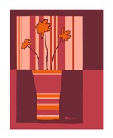 Minimalist Flowers in Orange IV Fine Art Print