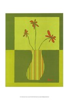 Minimalist Flowers in Green III Fine Art Print