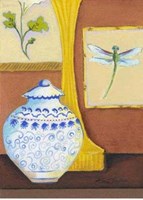 Dragonfly with Blue Porcelain Fine Art Print