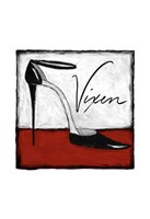 Vixen on Red Framed Print