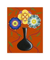 Stylized Flowers in Vase I Giclee