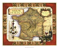 Wine Map of France Giclee