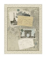 Vintage Map of Paris Giclee