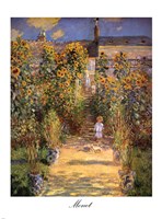 The Artist's Garden at Vetheuil with Boy, c.1880 Fine Art Print