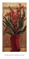 Red Baby Orchids by Shelly Bartek - 12" x 24"