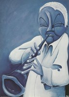 Blue Jazzman IV by Patrick Daughton - 5" x 7"