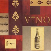 Vino in Red I by William Verner - 7" x 7"