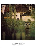 Unterach Manor and Lock Chamber on the Attersee Lake, c.1908 Fine Art Print