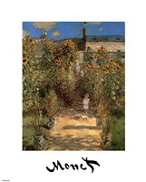 The Artist's Garden at Vetheuil with Boy, c.1880 Fine Art Print