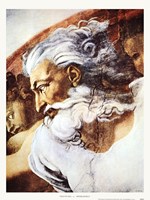 Head of God by Michelangelo Buonarroti - 12" x 16"