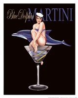 Blue Dolphin Martini by Ralph Burch - 12" x 15"