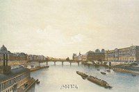 View of the Louvre from the Seine Fine Art Print