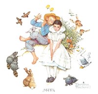 Sweet Song So Young by Norman Rockwell - 14" x 14"