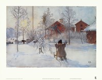 The Yard and the Washhouse by Carl Larsson - 21" x 16"