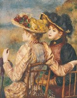Two Seated Young Girls by Pierre-Auguste Renoir - 18" x 22"
