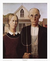 American Gothic by Grant Wood - 18" x 22"
