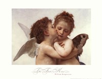 The First Kiss by William Adolphe Bouguereau - 18" x 14"