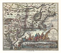 Map of North Eastern America by Willem Jan Blaeuw - 28" x 23"