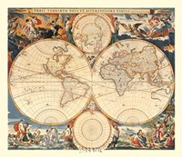 World Map by Nicholas Visscher - 28" x 25"