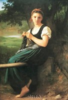 Knitting Girl, 1869 Fine Art Print