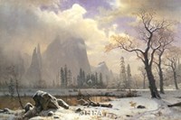 Yosemite Winter Scene by Albert Bierstadt - 36" x 25"