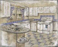 Mid Century Kitchen II (Sm) Fine Art Print