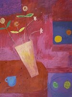 Floral Study in Red and Blue Fine Art Print