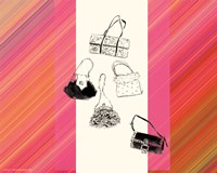 Cinq Sacs a Main avec Raies Fine Art Print