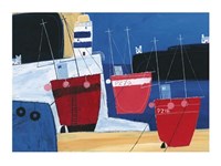 Three Red Boats Fine Art Print