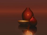 Red Vases with Bowl Fine Art Print