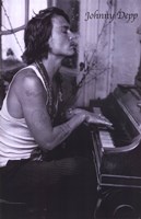 Johnny Depp Playing Piano Wall Poster