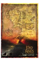 Lord of the Rings: the Two Towers Map Fine Art Print