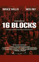 16 Blocks - red Wall Poster