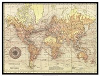 25" x 19" World Map Art