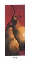 Two Pears on Red II Fine Art Print