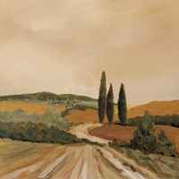 Shady Tuscan Fields by John Clark - 12" x 12"