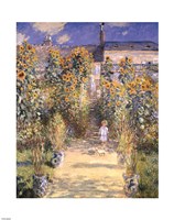 The Artist's Garden at Vetheuil with Boy, c.1880 Fine Art Print