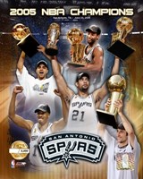 '04 - '05 Spurs NBA Champions / Composite "PF GOLD" (Limited Edition) by Angela Ferrante - 8" x 10"