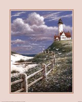 Lighthouse With Fence Fine Art Print
