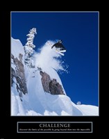 Challenge - Skier Framed Print