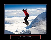Attitude - Snow Boarder Framed Print