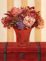 Flowers In Vase On Trunk Fine Art Print