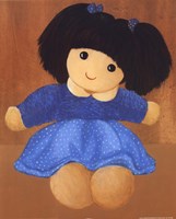 Doll With Black Hair Pigtails Fine Art Print