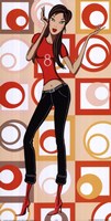 Girl With 8 On Red Shirt (panel) Fine Art Print