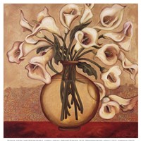 White Autumn Lilies by Shelly Bartek - 12" x 12"